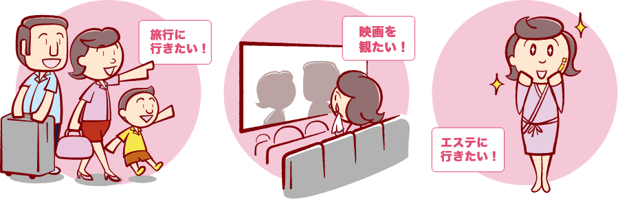 旅行に行きたい！映画を見たい！エステに行きたい！